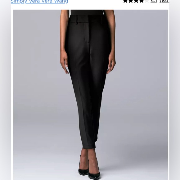 6/$20 VERA Vera Wang Black High-Rise Slim Straight Pants EUC 12P - Picture 5 of 13